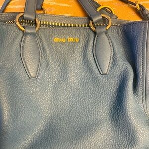 Miu Miu Slate Blue Tote Bag